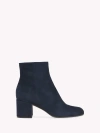 Gianvito Rossi Suede Zip Ankle Booties In Blue