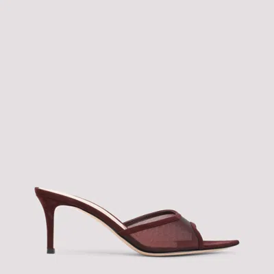GIANVITO ROSSI MAROON SLIP ON HEELS