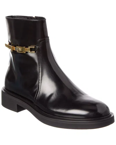 Gianvito Rossi Martine 20 Leather Biker Bootie In Black