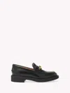 Gianvito Rossi Buckle-detail Leather Loafers In Black