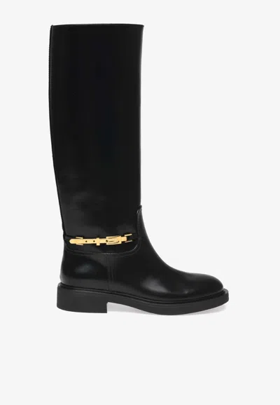 GIANVITO ROSSI MARTINE KNEE-HIGH LEATHER BOOTS