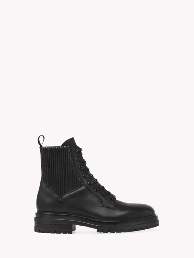 Gianvito Rossi Men's Martis Eco Leather Lace-up Combat Boots In Black