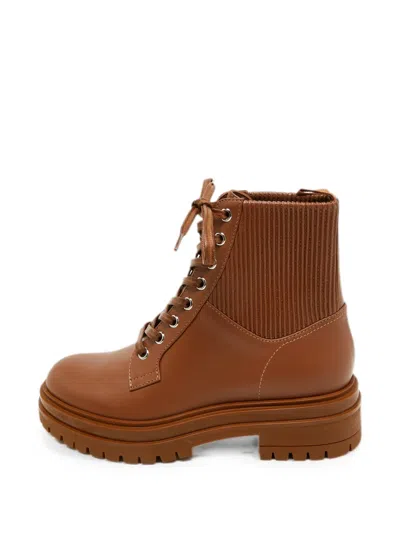 Pre-owned Gianvito Rossi Martis Lace-up Ankle Boots In Brown