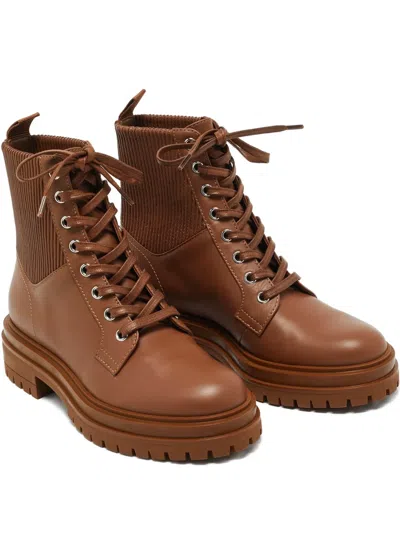 Pre-owned Gianvito Rossi Martis Leather Boots In Brown