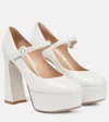 Gianvito Rossi 170 Leather Platform Mary Jane Pumps In White