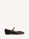 Gianvito Rossi Elegant Calf Leather Ballerina Flats With Chic Strap Detail In Black