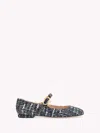 Gianvito Rossi Venezia Boucle Buckle Ballerina Flats In Blue
