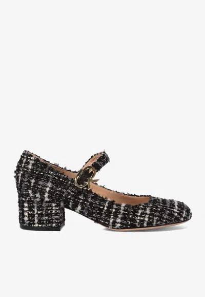 GIANVITO ROSSI MARY RIBBON 45 TWEED PUMPS