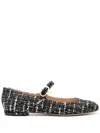 Gianvito Rossi Venezia Boucle Buckle Ballerina Flats In Black