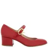 Gianvito Rossi Mary Ribbon Block Heel Pumps In Red