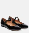 Gianvito Rossi Mary Ribbon Patent Leather Ballet Flats In Black