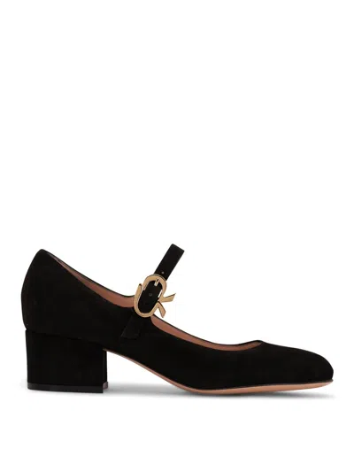 GIANVITO ROSSI MARY RIBBON SUEDE PUMPS