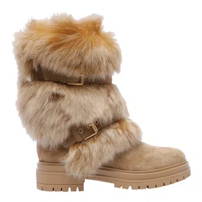 Gianvito Rossi Maverick Boots In Beige