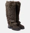 Gianvito Rossi Maverick Shearling Snow Boots In Brown