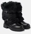 Gianvito Rossi Maverick Leather And Shearling Biker Boots In Black