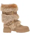 Gianvito Rossi Stivaletti Maverick Cammello In Pelle Scamosciata E Pelliccia Donna In Brown