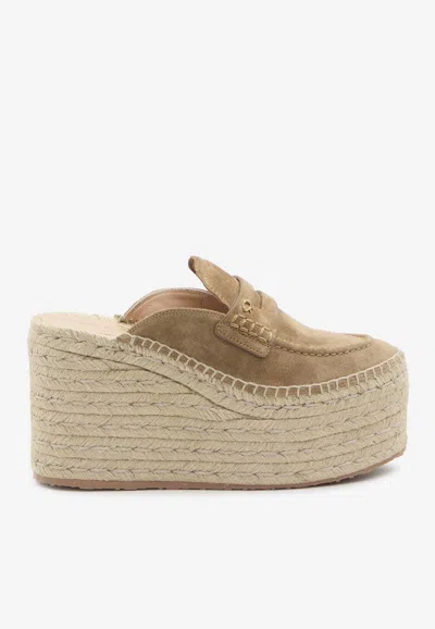 Gianvito Rossi Maxilla 100 Suede Platform Espadrille Mules
