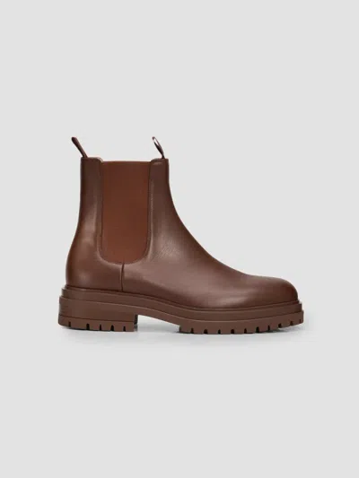 Gianvito Rossi Men's Chester Paro Leather Chelsea Boots In Brown