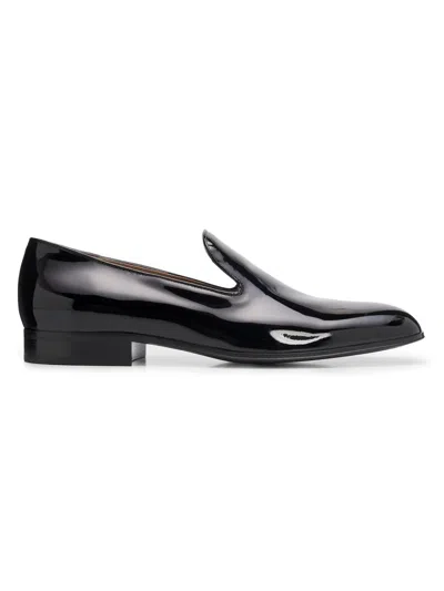 Gianvito Rossi Men's Jean Vernice Patent Leather Loafers In Black
