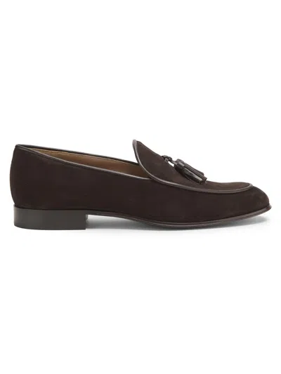 Gianvito Rossi Men's Julio Suede Loafers In Brown