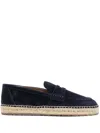 Gianvito Rossi Suede / Jute Espadrilles In Denim
