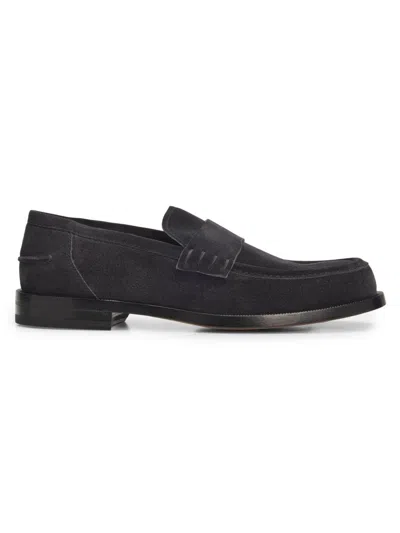 Gianvito Rossi Men's Preppy 45mm Suede Penny Loafers In Black