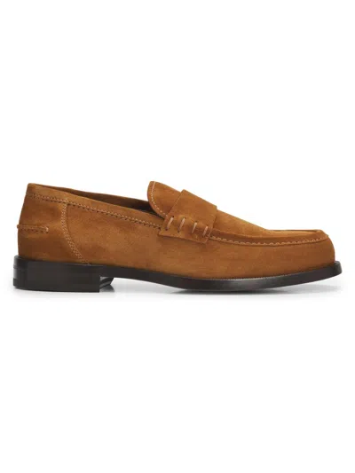 Gianvito Rossi Men's Preppy 45mm Suede Penny Loafers In Brown