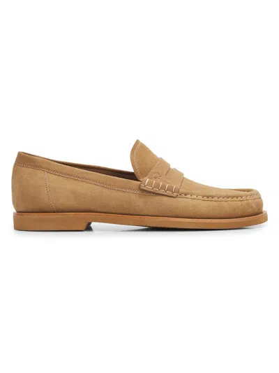 Gianvito Rossi Men's Suede Penny Loafers In Brown