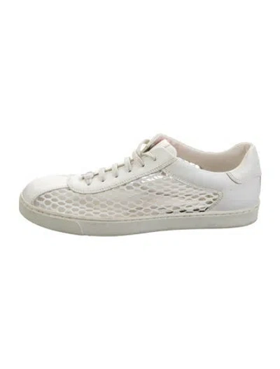 Pre-owned Gianvito Rossi Mesh Mesh Accents Sneakers In White