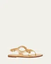 Gianvito Rossi Metallic Caged Flat Slingback Sandals In Mekong