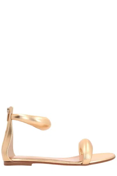 Gianvito Rossi Metallic Effect Padded Strap Sandals In Gold