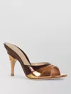 Gianvito Rossi Metallic Finish Stiletto Heel Open Back Mules In Brown