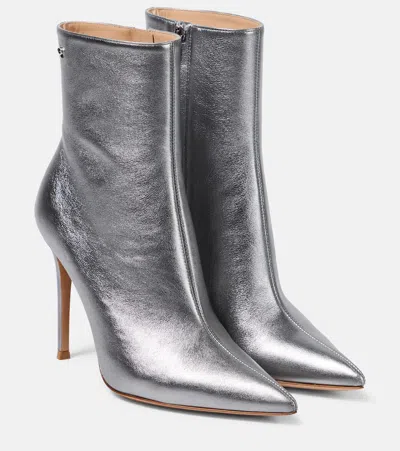 Gianvito Rossi Metallic Leather Ankle Boots