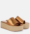 Gianvito Rossi Metallic Leather Espadrille Slides