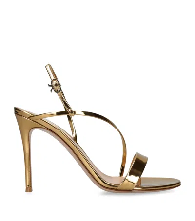 Gianvito Rossi Metallic Leather Manhattan Heeled Sandals 95 In Animal Print
