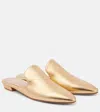 Gianvito Rossi Metallic Leather Mules In Gold