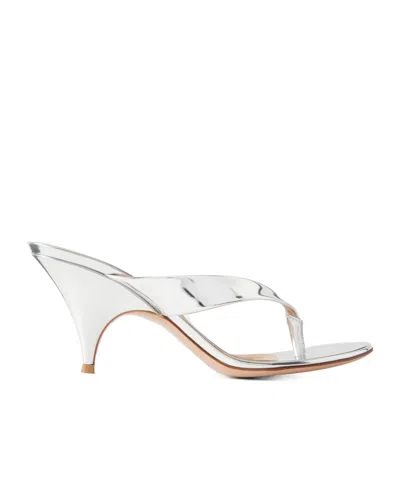 Gianvito Rossi Metallic Leather Mules In Animal Print