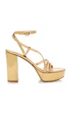 Gianvito Rossi Metallic Leather Platform Sandals