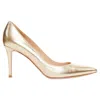 Gianvito Rossi Metallic Leather Pointy Pump Heels In Gold