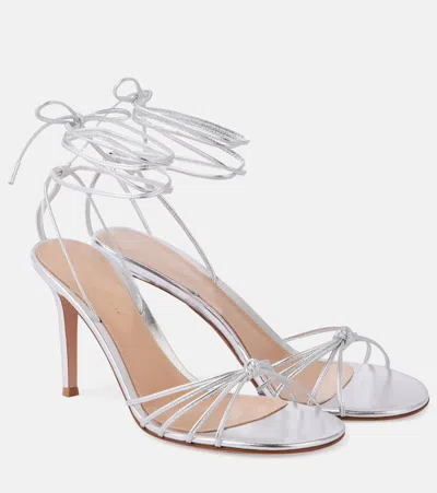 Gianvito Rossi 85mm Lace-up Leather Sandals In White