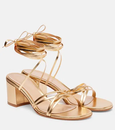 Gianvito Rossi Metallic Leather Sandals In Gold