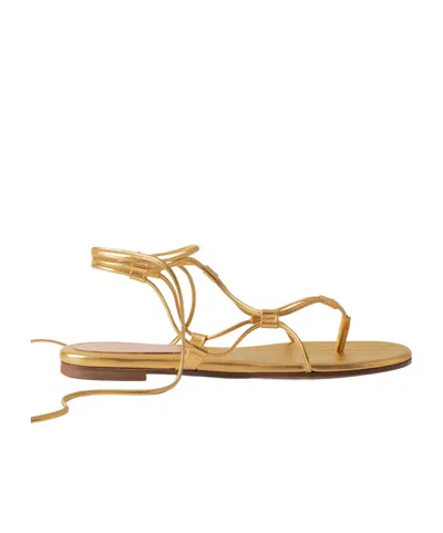 Gianvito Rossi Metallic Leather Sandals In Gold