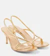 GIANVITO ROSSI METALLIC LEATHER SANDALS