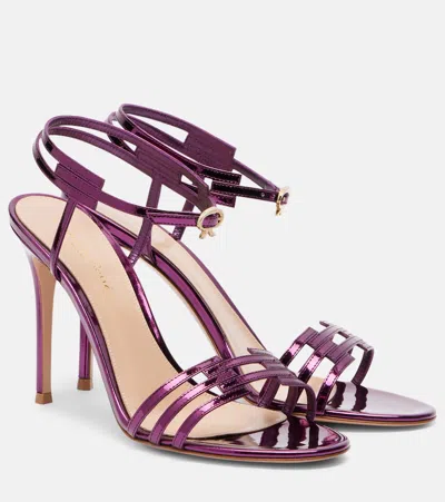 Gianvito Rossi Metallic Leather Sandals In Multi
