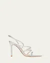 Gianvito Rossi Ettie 105 Stiletto Heel In Silk Silver In Metallic