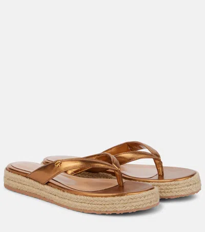 Gianvito Rossi Sandalen Aus Metallic-leder