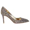 Gianvito Rossi Metallic Leopard Print Pumps In Silver Polyester In Silver