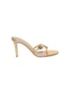 Gianvito Rossi Serpent 85 Embellished Metallic Leather Mules