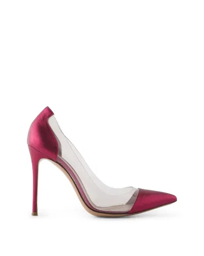 Gianvito Rossi Metallic Pink Leather And Pvc Pumps