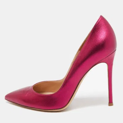 Pre-owned Gianvito Rossi Metallic Pink Leather Gianvito Pumps Size 37